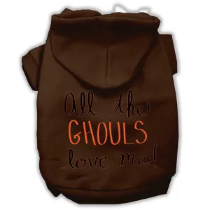 All The Ghouls Screenprint Dog Hoodie Brown S (10)