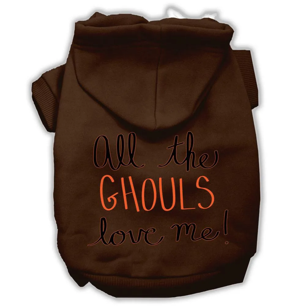 All The Ghouls Screenprint Dog Hoodie Brown S (10)