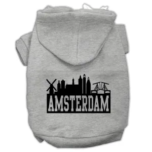 Amsterdam Skyline Screen Print Pet Hoodies Grey Size Xxxl (20)