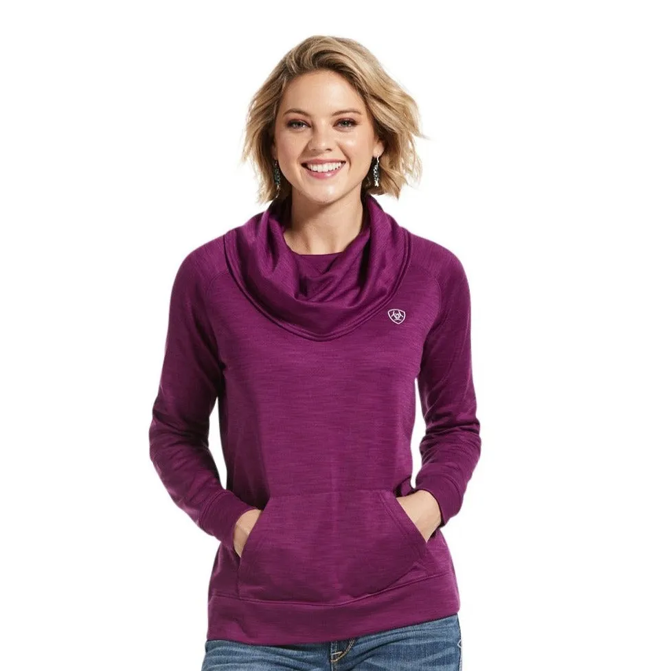 Ariat® Ladies Conquest Cowl Neck Imperical Violet Sweatshirt 10032856