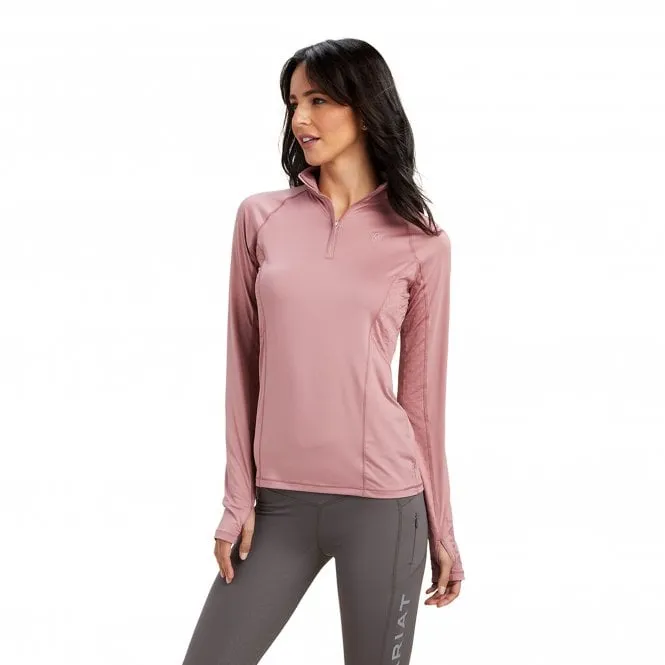 Ariat Womens Lowell Quarter Zip Top Rose