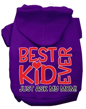 Ask My Mom Screen Print Dog Hoodie Purple M