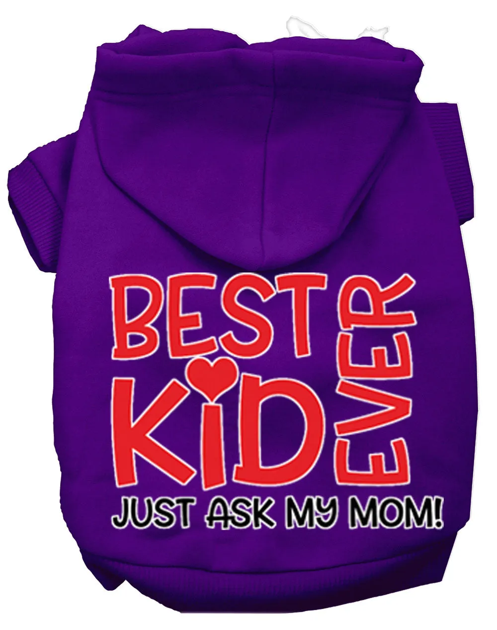 Ask My Mom Screen Print Dog Hoodie Purple M