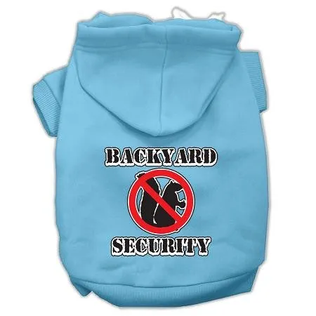 Backyard Security Screen Print Pet Hoodies Baby Blue Size XXL (18)