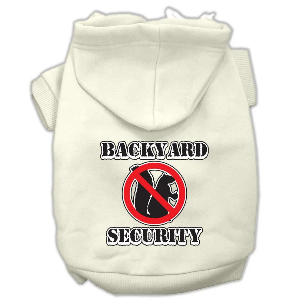 Backyard Security Screen Print Pet Hoodies Cream Size XXL (18)