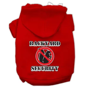 Backyard Security Screen Print Pet Hoodies Red Size S (10)