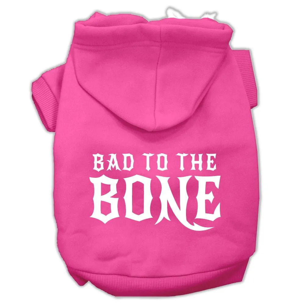 Bad to the Bone Dog Pet Hoodies Bright Pink Size XS (8)