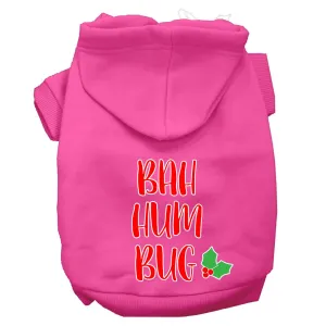 Bah Humbug Screen Print Dog Hoodie Bright Pink L