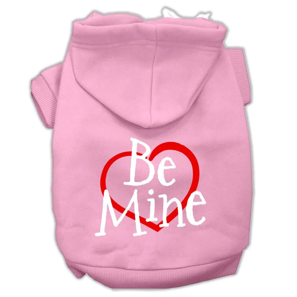 Be Mine Screen Print Pet Hoodies Light Pink Size XXL (18)