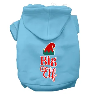 Big Elf Screen Print Dog Hoodie Baby Blue Xxxl