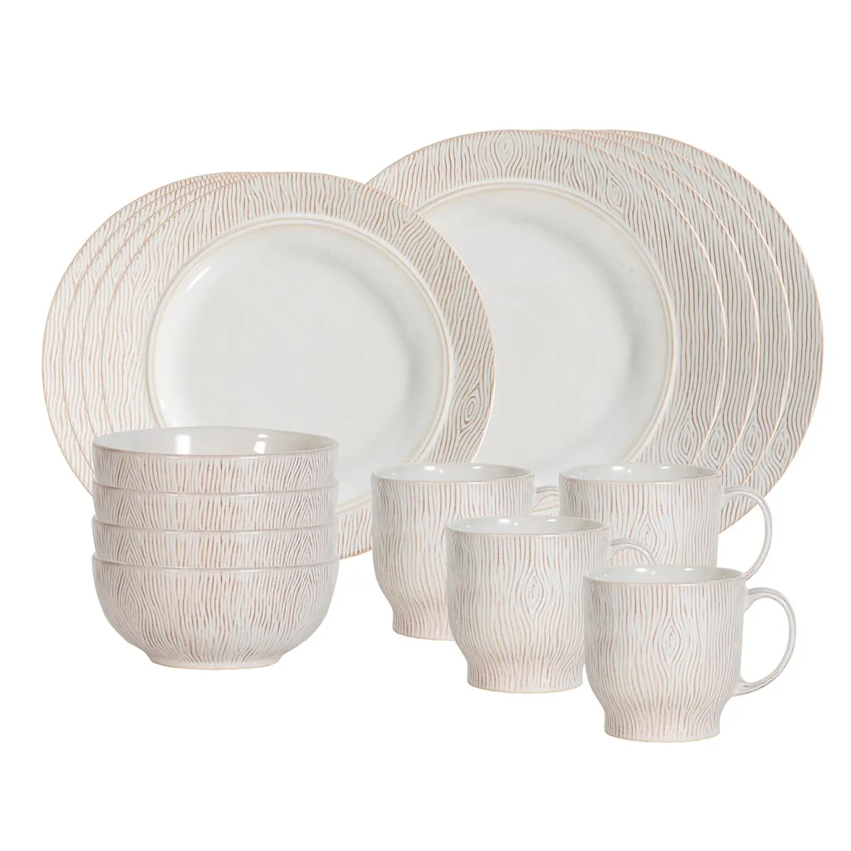 Blenheim Oak 16pc Place Setting - Whitewash