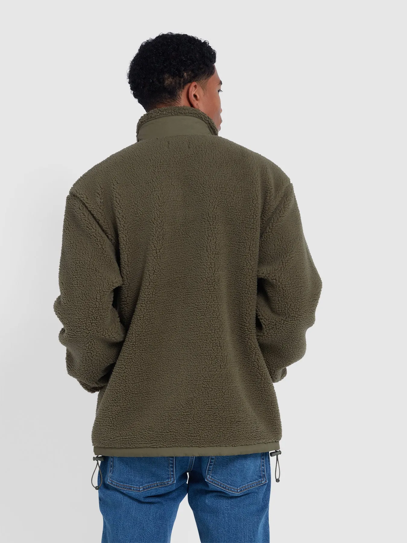 Bradley Full Zip Fleece In Olive Green