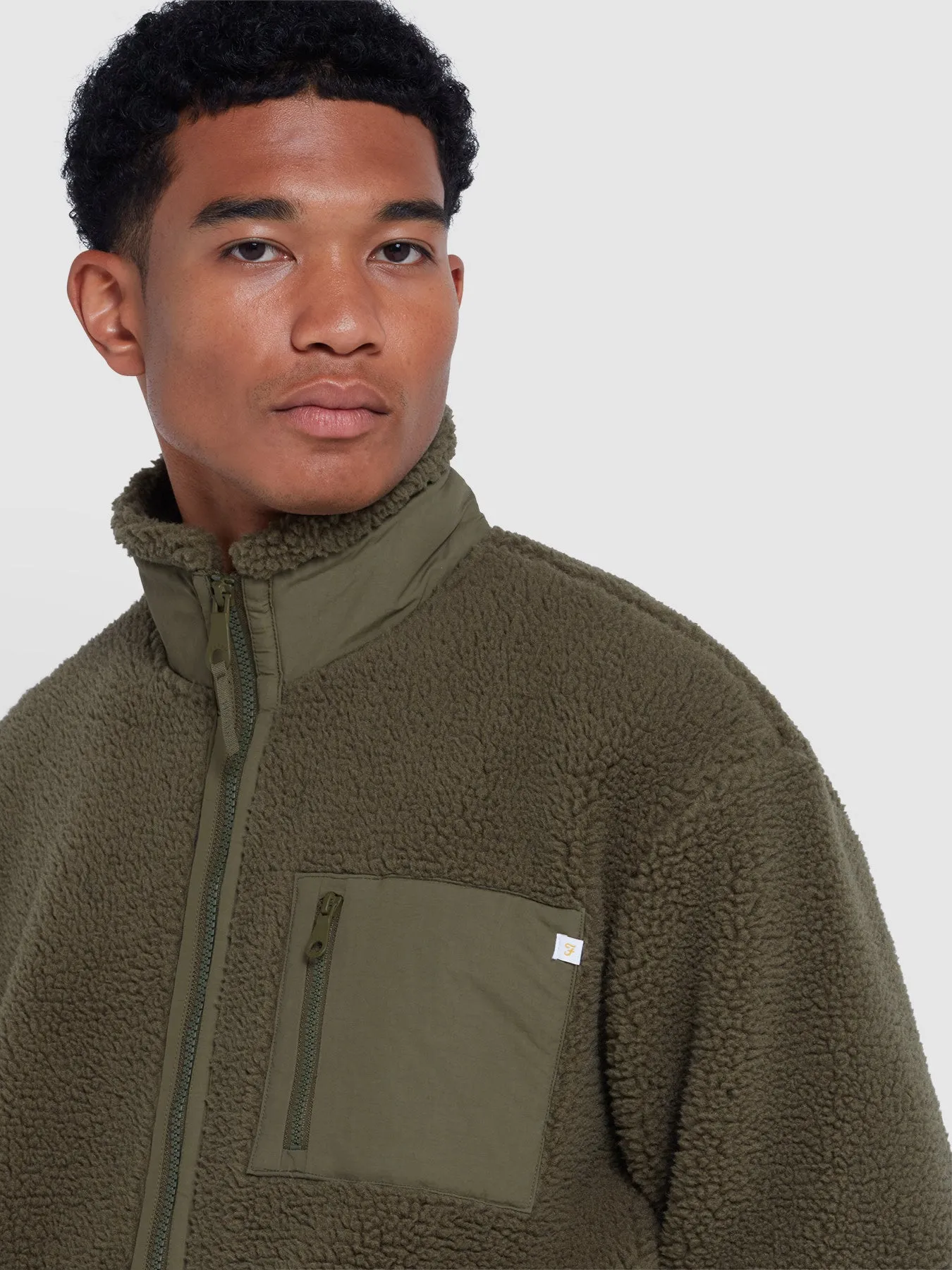 Bradley Full Zip Fleece In Olive Green