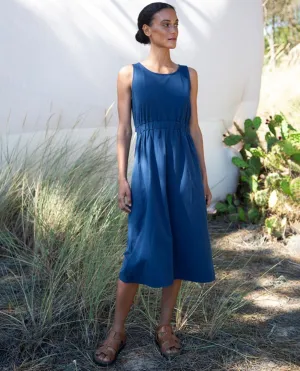 Cece Organic Cotton Dress In Indigo