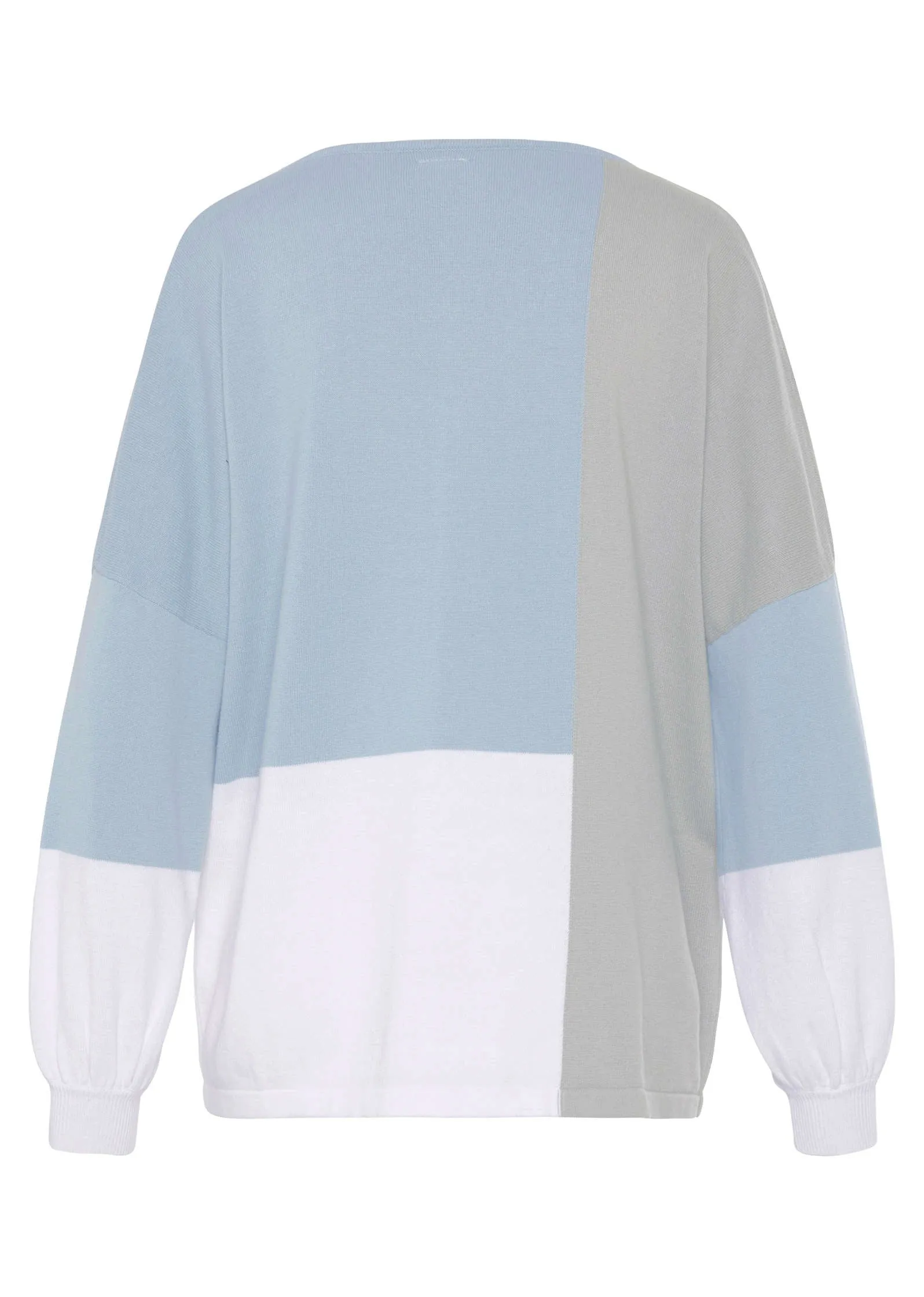 Colorblock Sweater - White & Blue