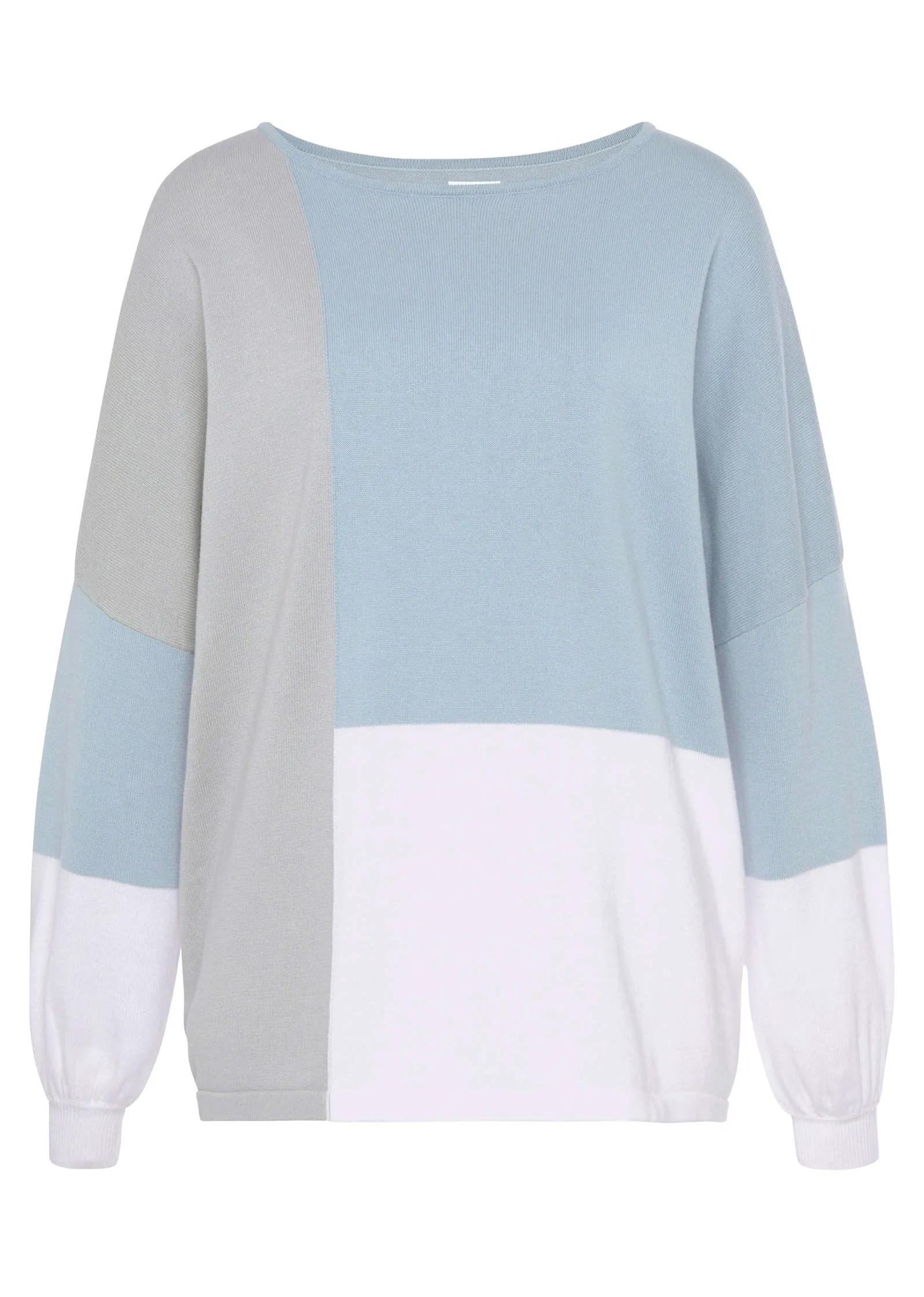 Colorblock Sweater - White & Blue