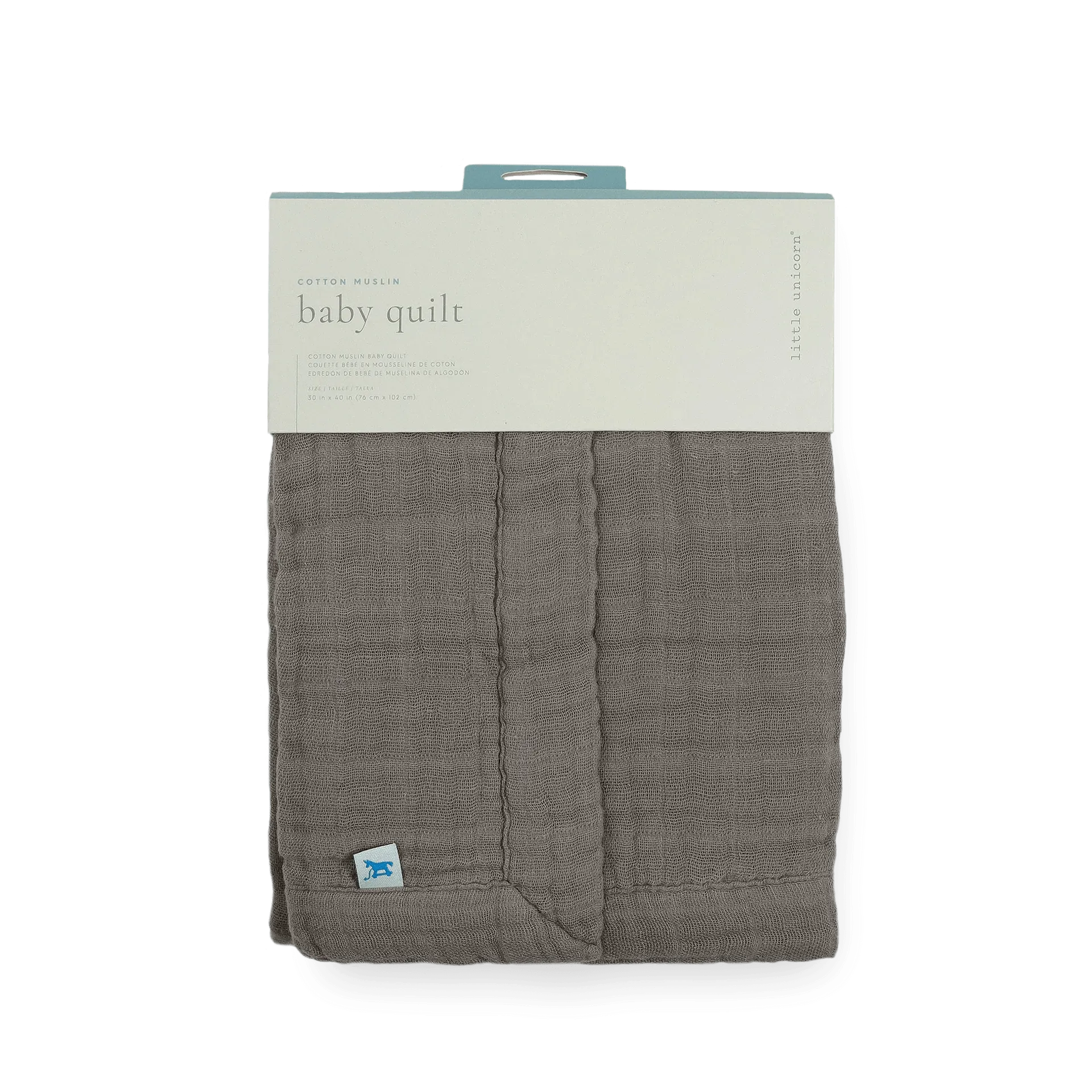 Cotton Muslin Baby Quilt - Mocha