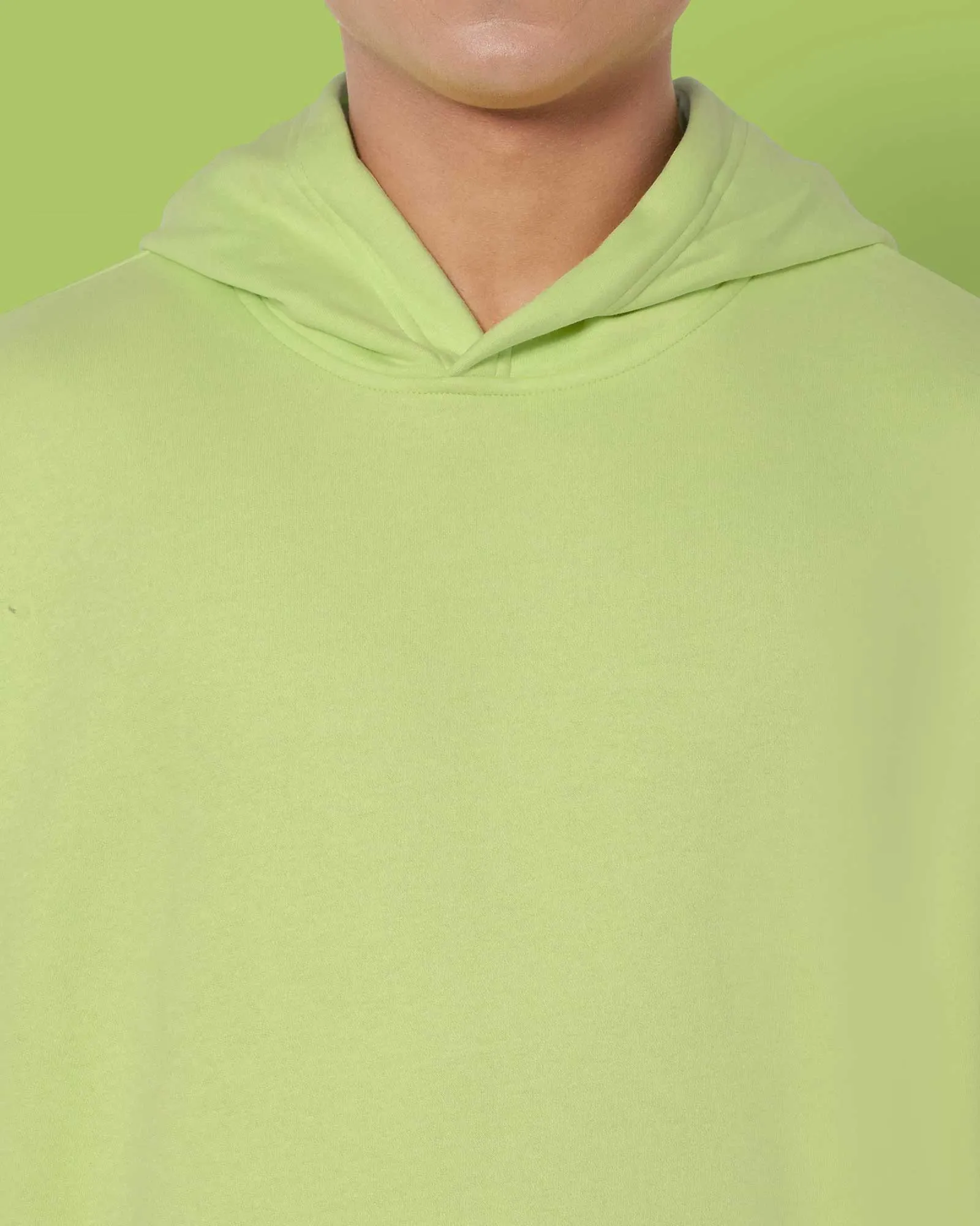 Crop Sleeves Oversized Hoodie: Neon Green