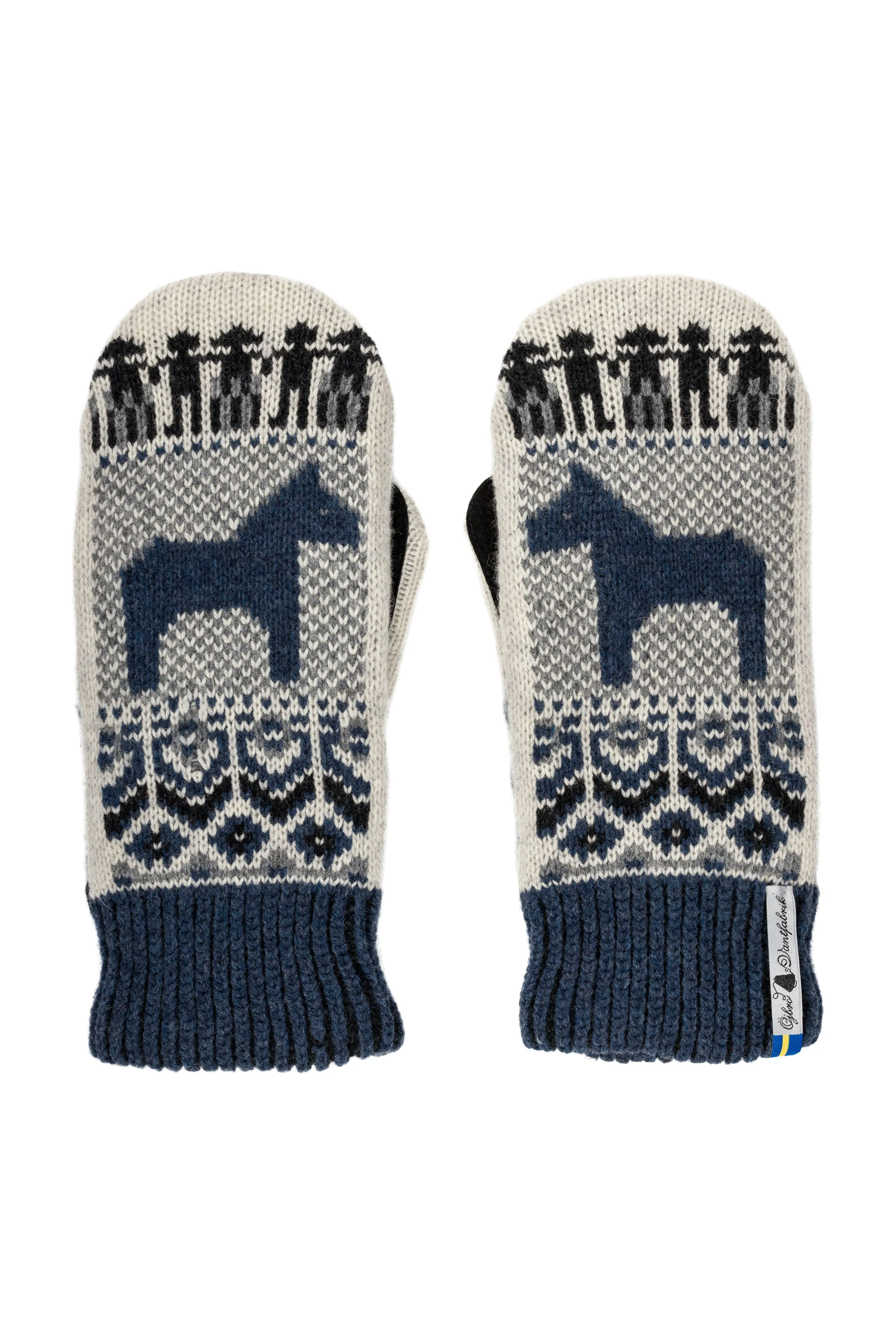 Dalarna Pattern Suede Palm Swedish Mittens