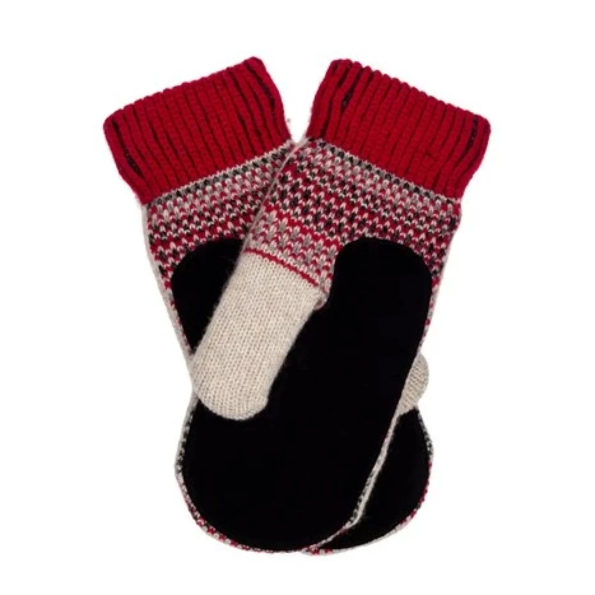 Dalarna Pattern Suede Palm Swedish Mittens