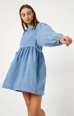 DORY DRESS IN MID BLUE LIGHT DENIM