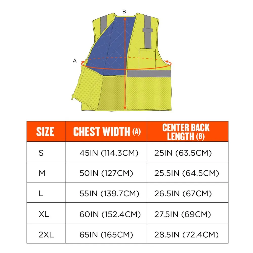 Ergodyne 12716 #6668 2XL Lime Class 2 Hi-Vis Safety Cooling Vest