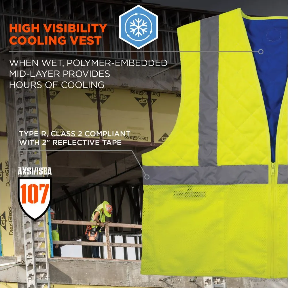 Ergodyne 12716 #6668 2XL Lime Class 2 Hi-Vis Safety Cooling Vest