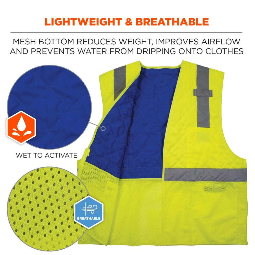 Ergodyne 12716 #6668 2XL Lime Class 2 Hi-Vis Safety Cooling Vest