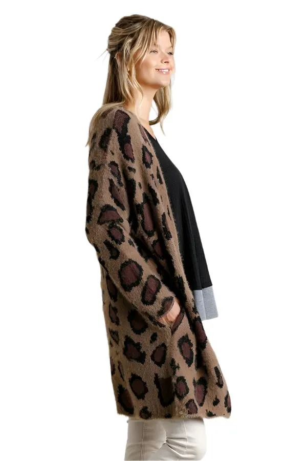 Fuzzy Leopard Cardigan