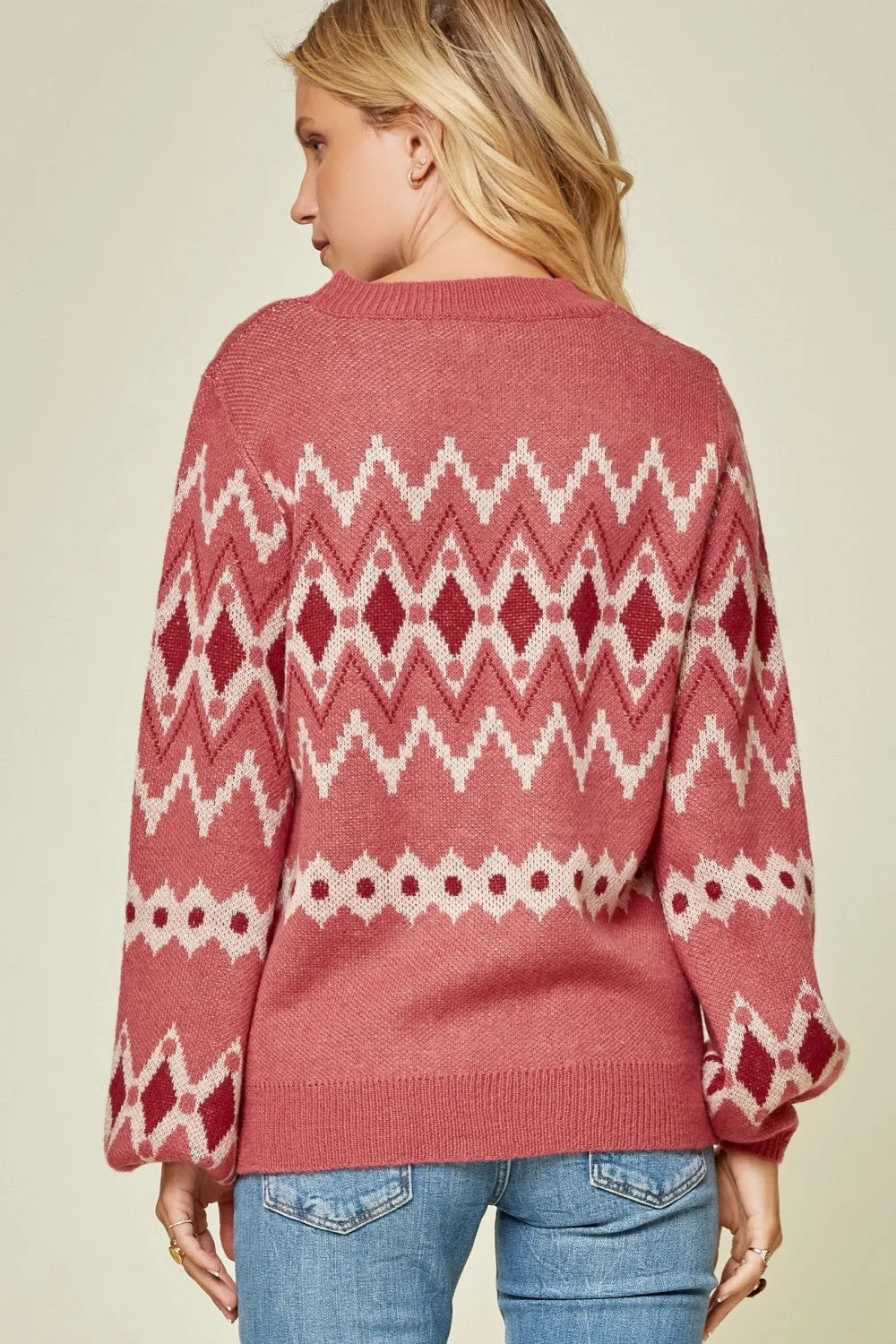 Geometric Sweater, Marsala