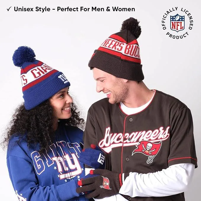 NFL Official Adults Unisex Super Soft Winter Beanie Knit Hat With Extra Warm Touch Screen Gloves|San Francisco 49ers