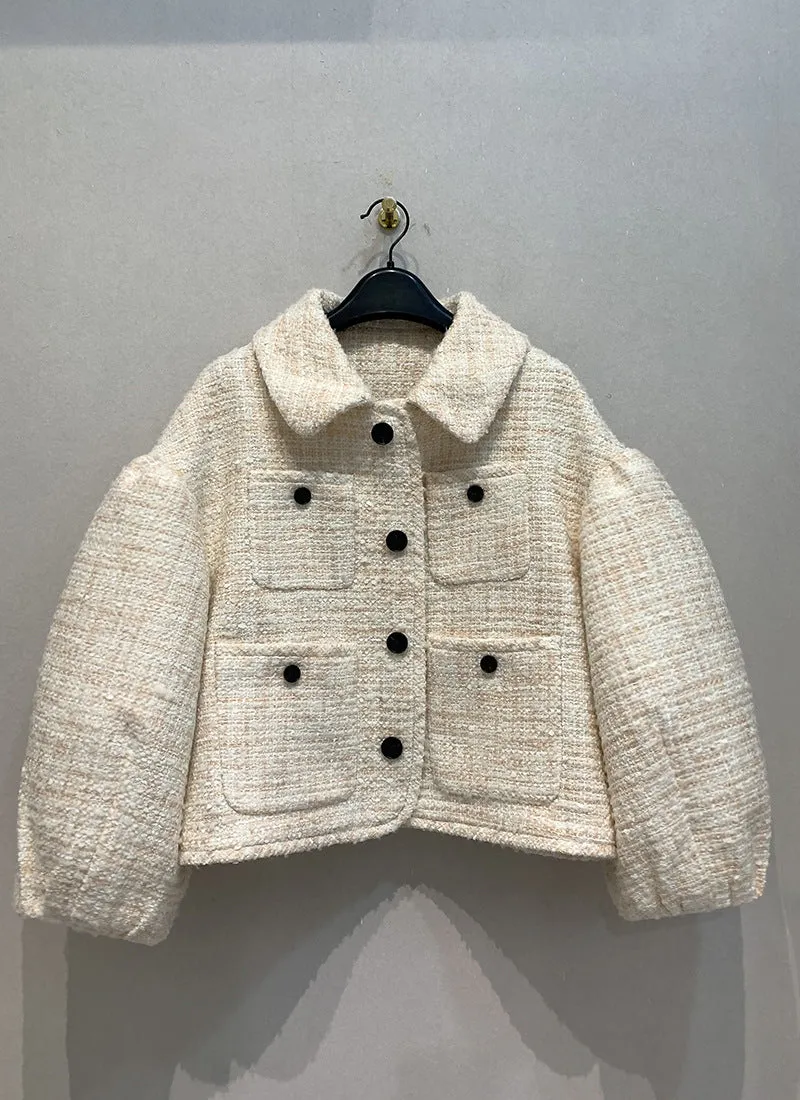 Pre Order:  Retro Wool Puff Sleeve Jacket