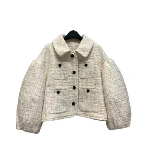 Pre Order:  Retro Wool Puff Sleeve Jacket