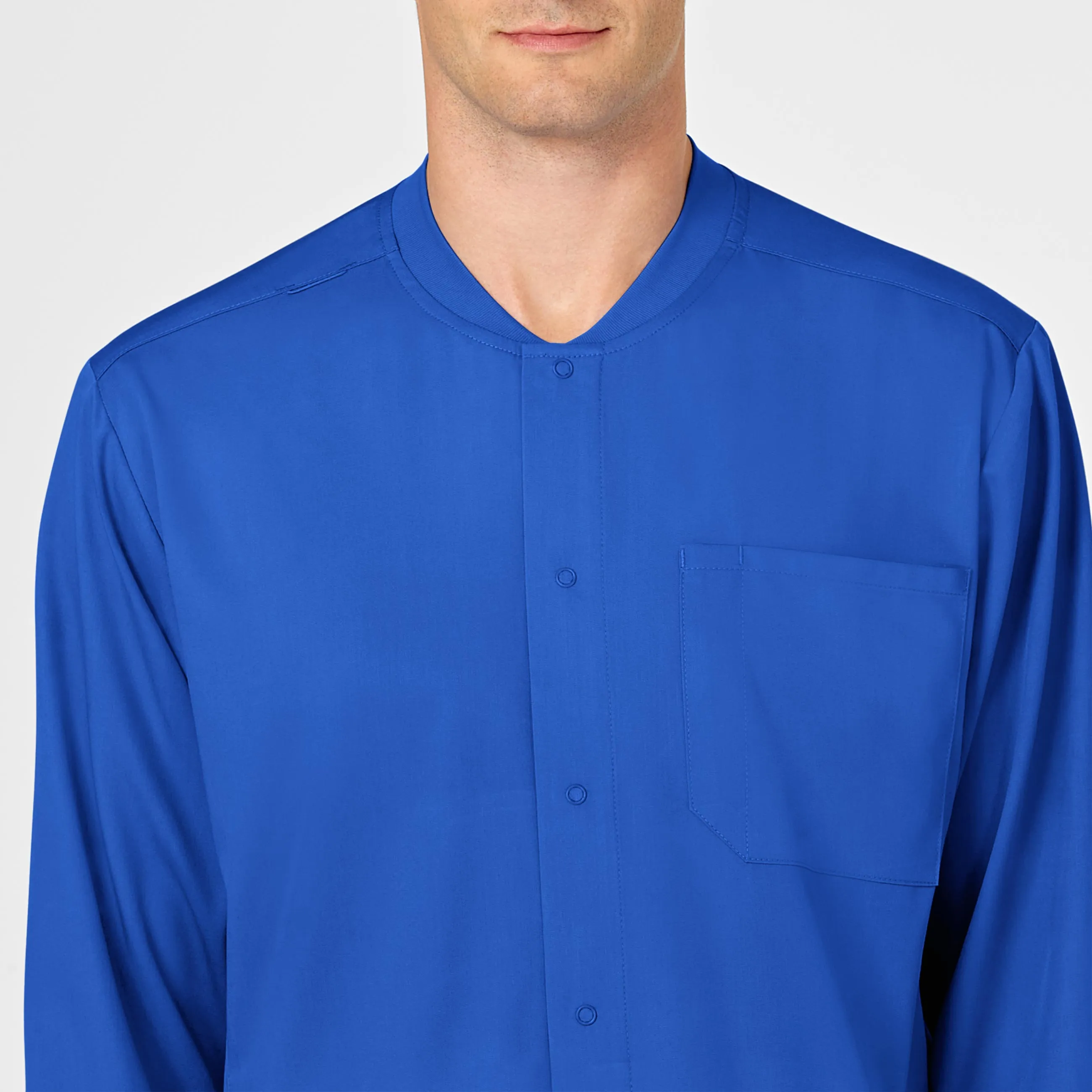 PRO Men's Snap Front Scrub Jacket - Royal