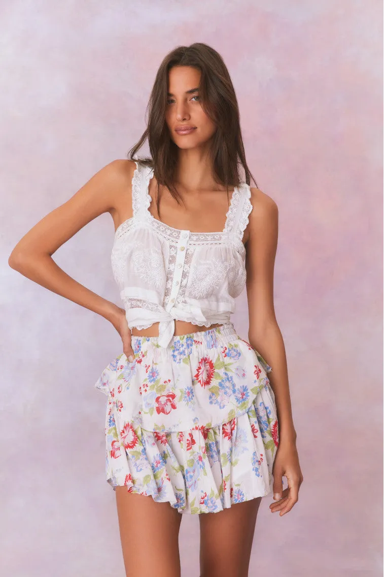 Ruffle Mini Floral Skirt