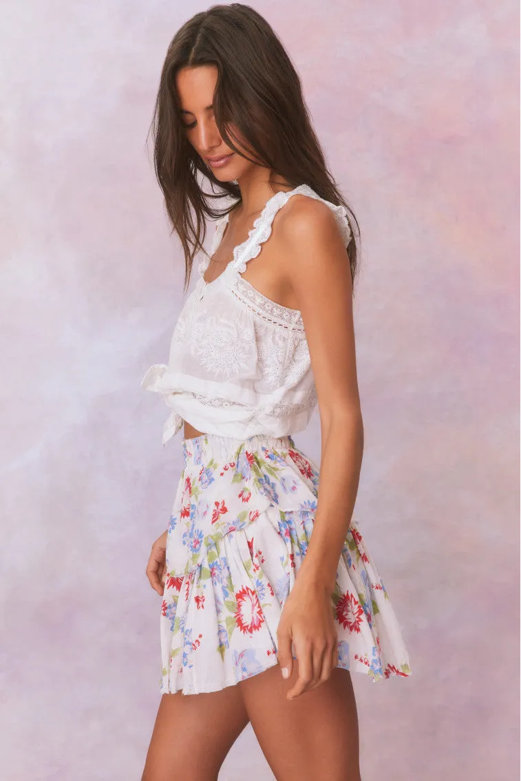 Ruffle Mini Floral Skirt