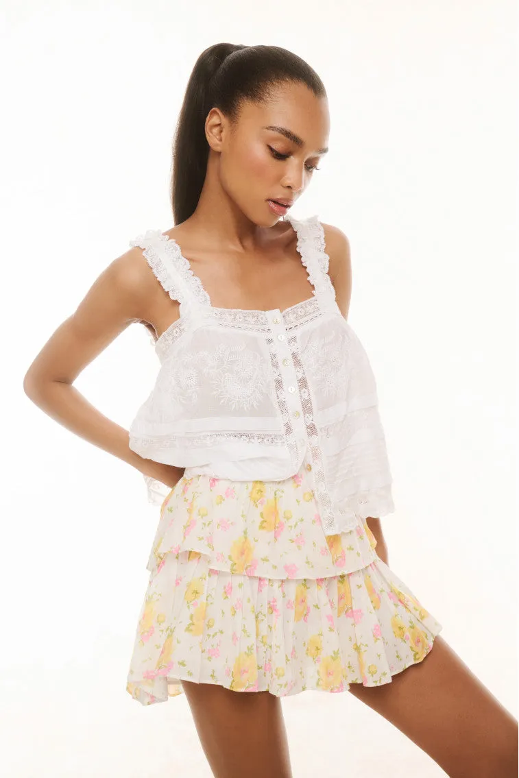 Ruffle Mini Floral Skirt