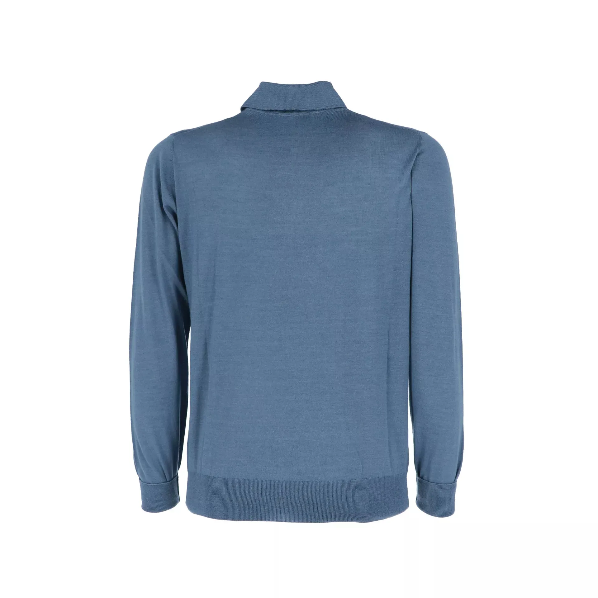 Sky Blue Royal Merino Wool Polo Shirt - FILIPPO DE LAURENTIIS