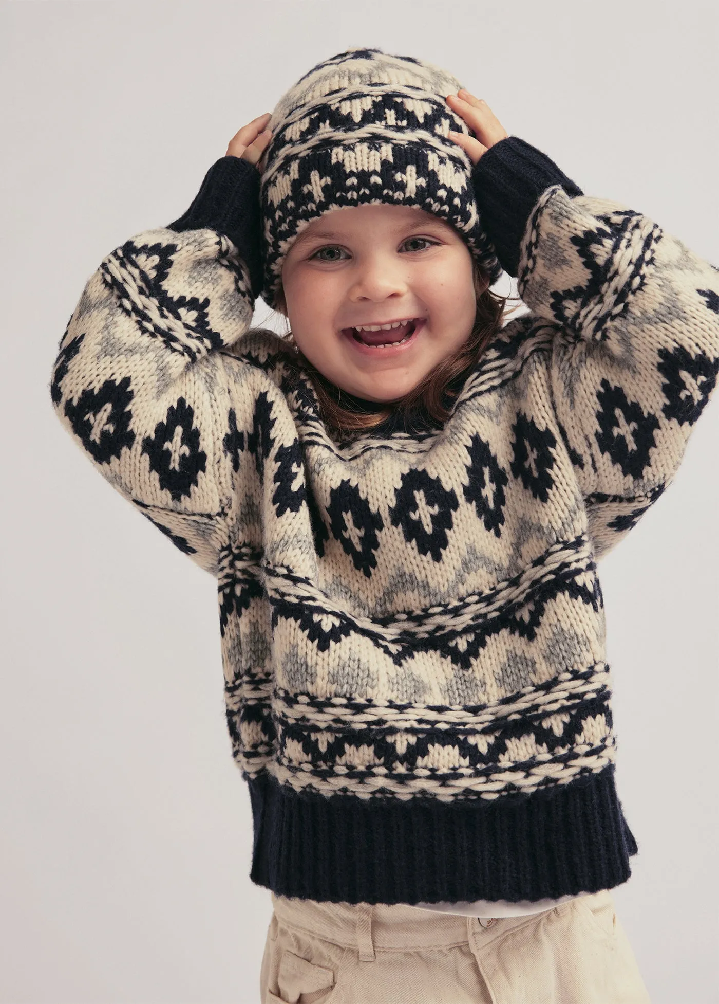 Tis the Season Kids Sweater   Matching Hat Set