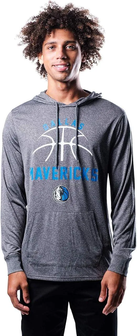 Ultra Game NBA Official Men’s Super Soft Lightweight Pullover Hoodie Sweatshirt - Unisex, Dallas Mavericks, Heather Charcoal|Dallas Mavericks