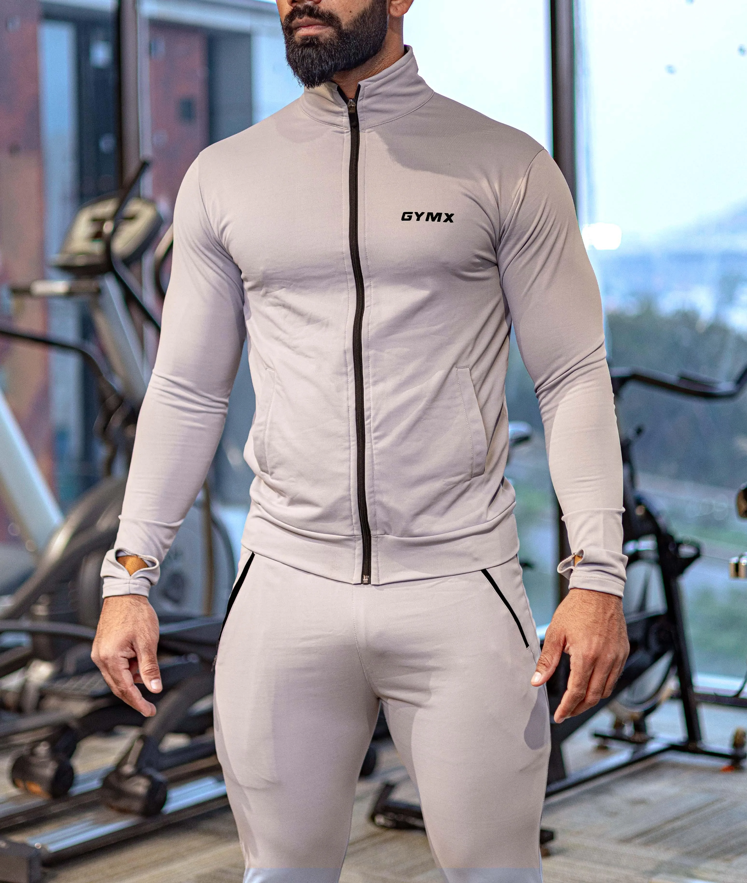 Velocity GymX Thumbhole Jackets: Striking Grey