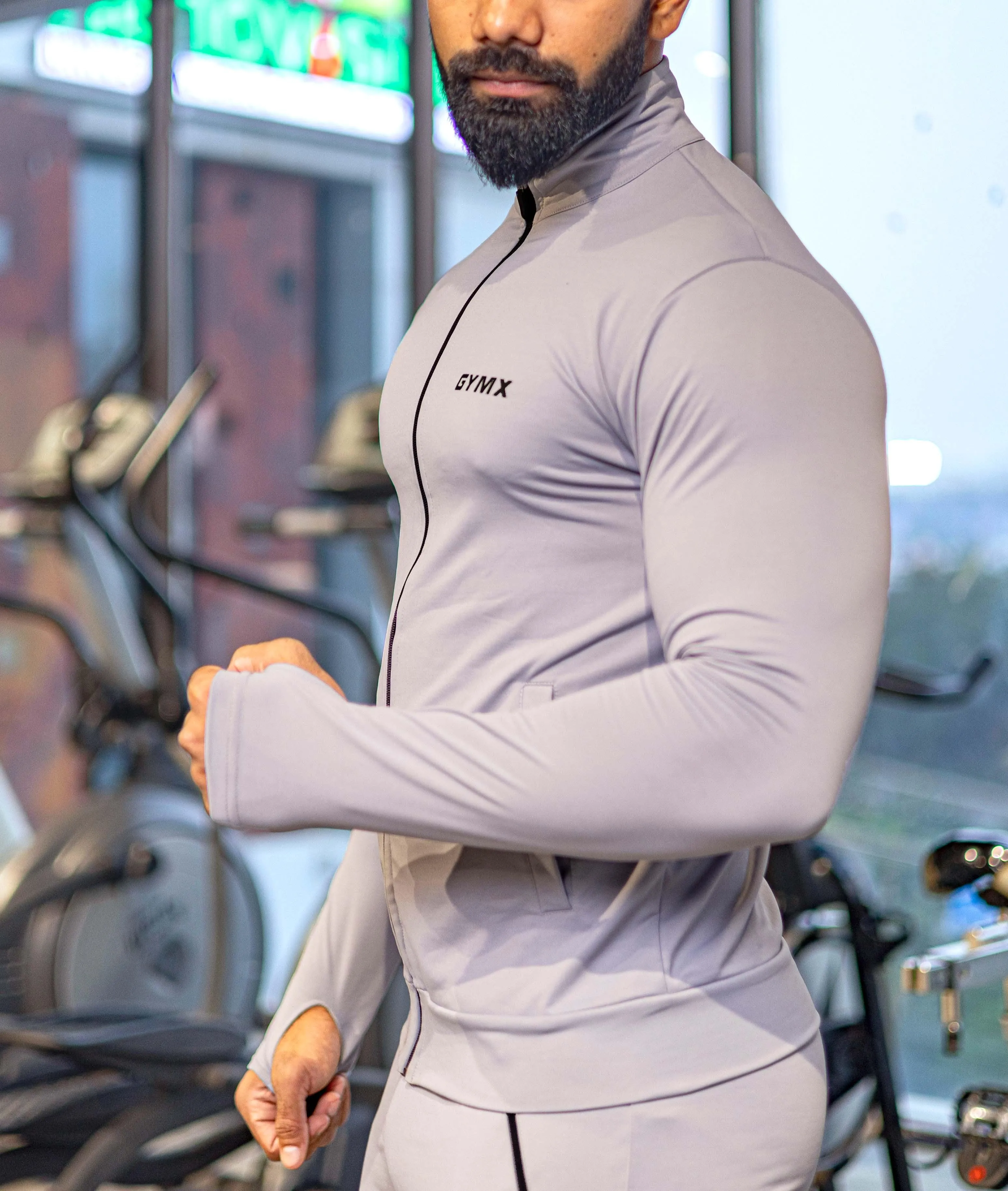 Velocity GymX Thumbhole Jackets: Striking Grey